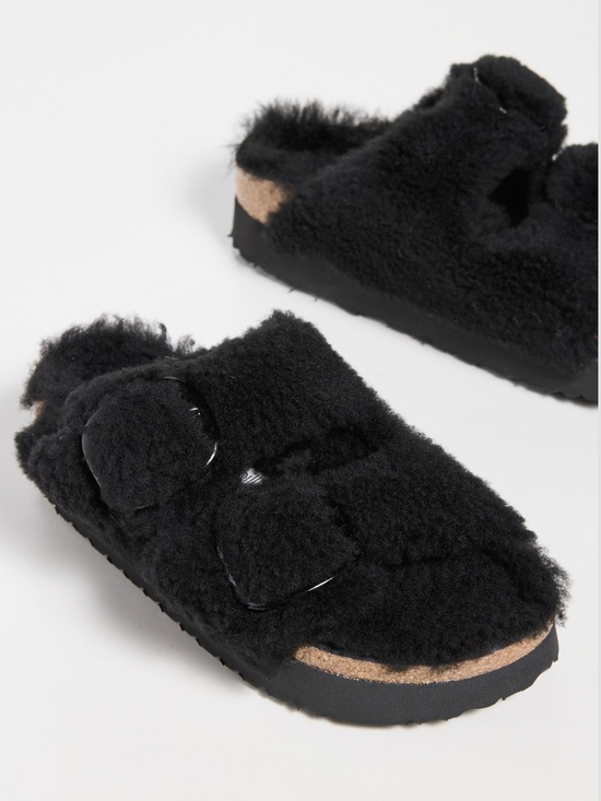 Birkenstock Shoes - Birkenstock Papillio Arizona Big Buckle Teddy Shearling Platform Sandal EU39